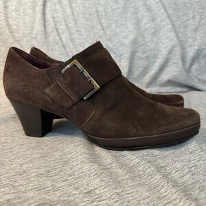 GABOR Brown Suede Women's Shoes, Side Buckle, Size‎ 7, EUC